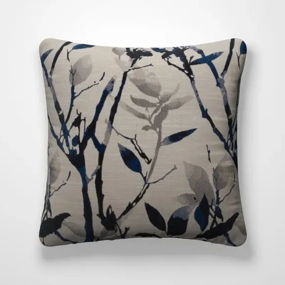 Cushion Cover with Branch Design - Navy