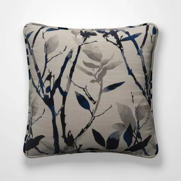 Cushion Cover with Branch Design - Navy