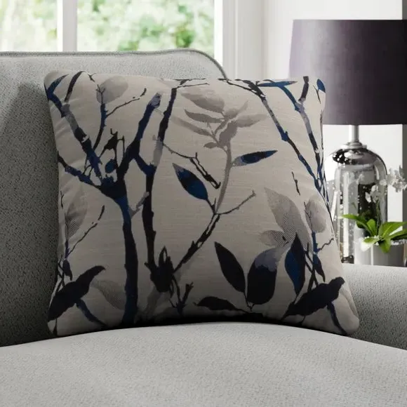 Cushion Cover with Branch Design - Navy image