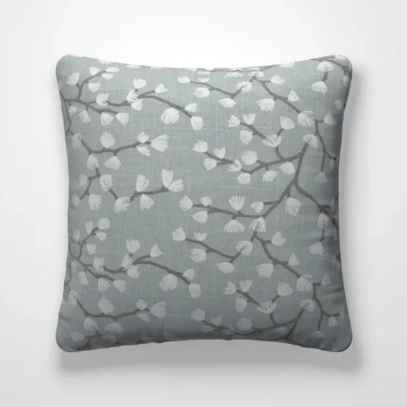 Cushion Cover with Branch Design - Seafoam
