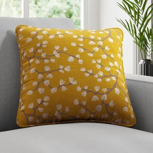 Cushion Cover with Branch Design - Sunflower