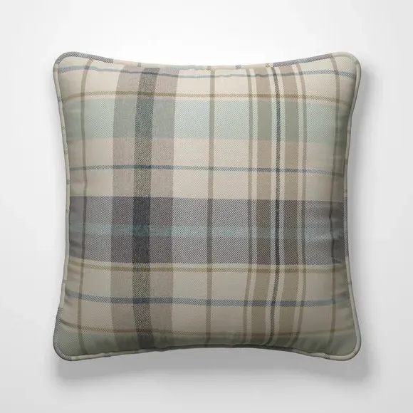 Cushion Cover with Check Pattern - Seafoam