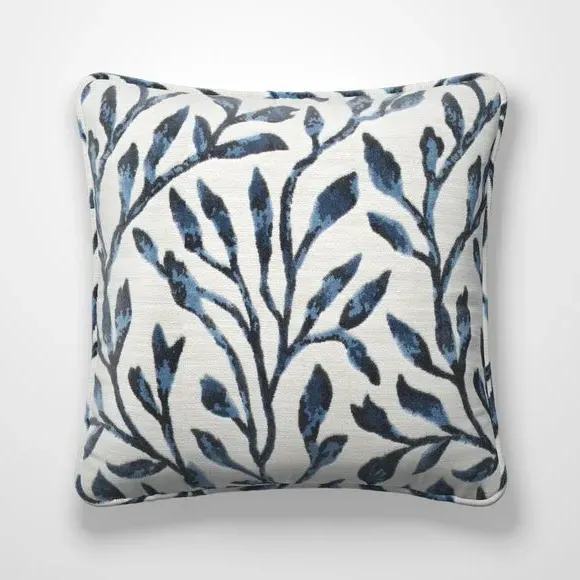 Cushion Cover with Cut Velvet - Navy, Polyester