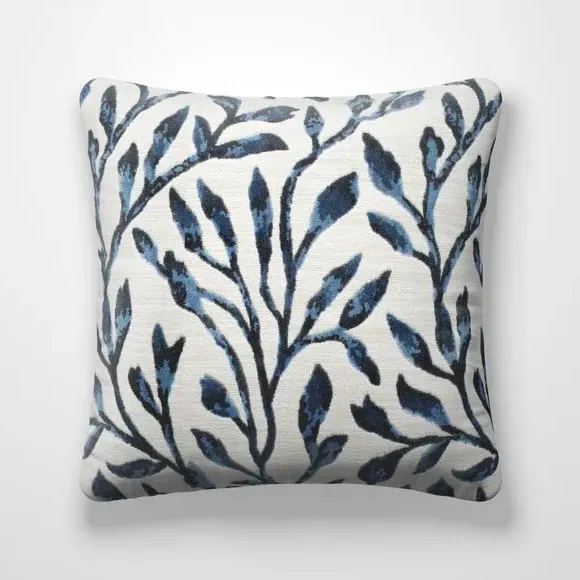 Cushion Cover with Cut Velvet - Navy, Polyester