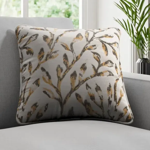 Cushion Cover with Cut Velvet - Stone, Polyester