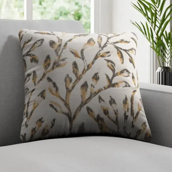Cushion Cover with Cut Velvet - Stone, Polyester