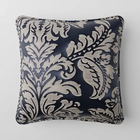 Cushion Cover with Damask Pattern - Ink