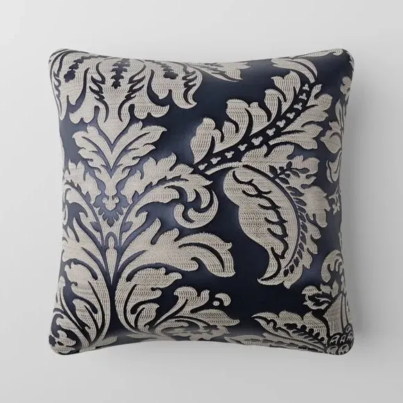Cushion Cover with Damask Pattern - Ink