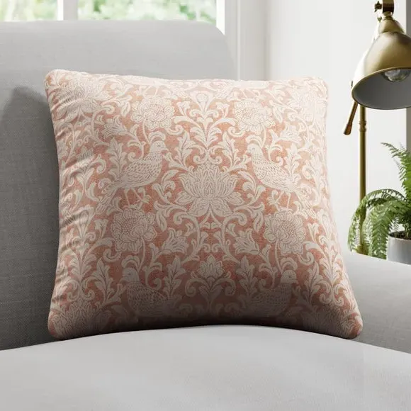 Cushion Cover with Damask Pattern - Orange, Polyester
