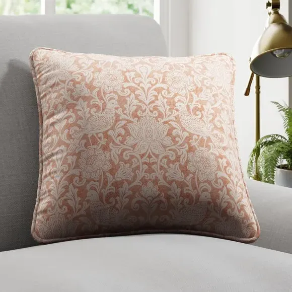 Cushion Cover with Damask Pattern - Orange, Polyester