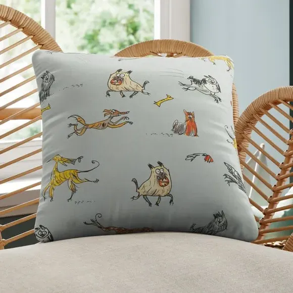 Cushion Cover with Dog Design - Multi, Cotton image