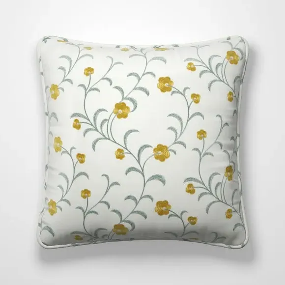Cushion Cover with Embroidery - Ochre, Polycotton