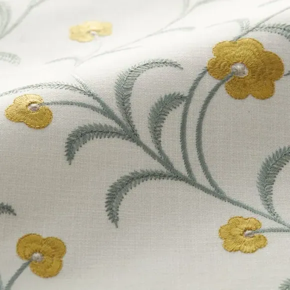 Cushion Cover with Embroidery - Ochre, Polycotton