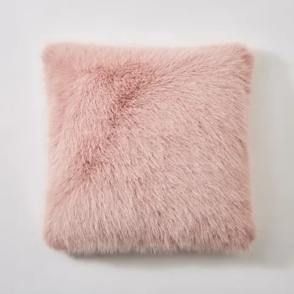 Cushion Cover with Faux Fur - Blush, Polyester