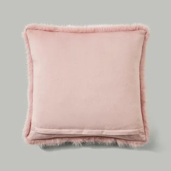 Cushion Cover with Faux Fur - Blush, Polyester