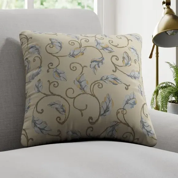 Cushion Cover with Floral Design - Blue image