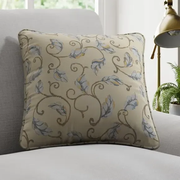 Cushion Cover with Floral Design - Blue