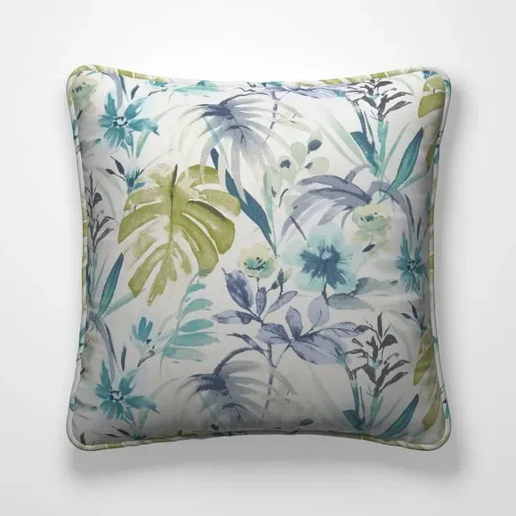 Cushion Cover with Floral Design - Green