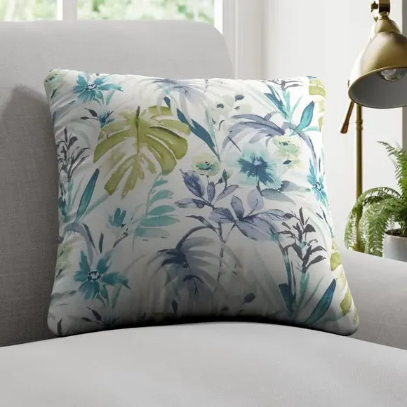 Cushion Cover with Floral Design - Green image