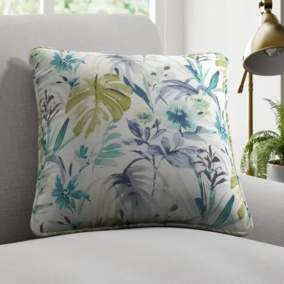 Cushion Cover with Floral Design - Green