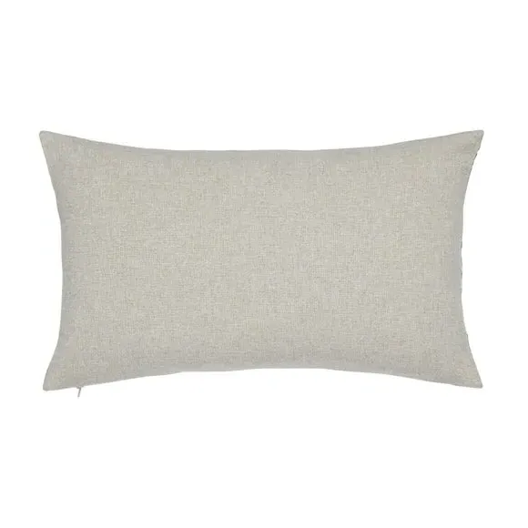 Cushion Cover with Floral Design - Grey, Fabric