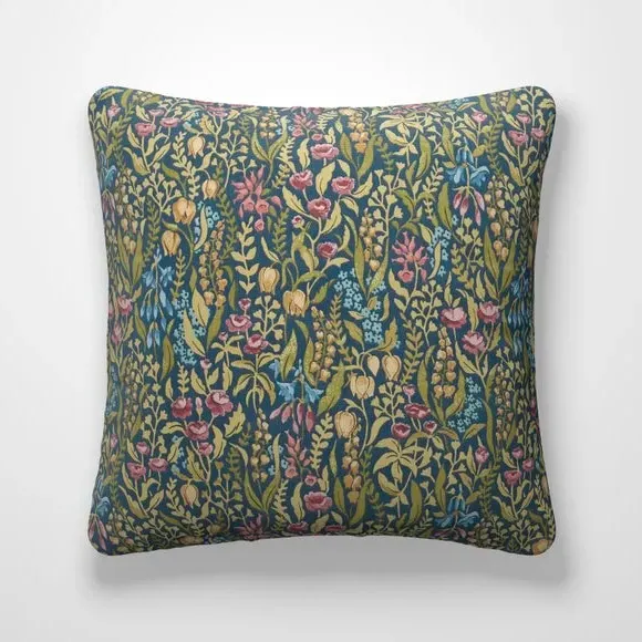 Cushion Cover with Floral Design - Jewel