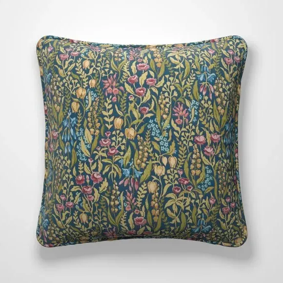 Cushion Cover with Floral Design - Jewel