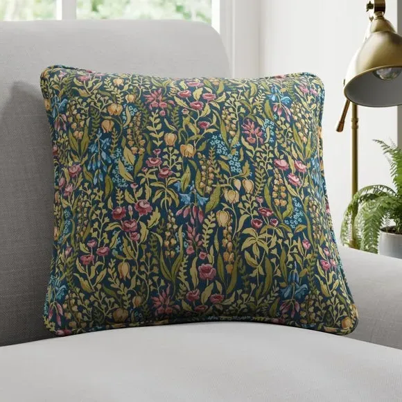 Cushion Cover with Floral Design - Jewel