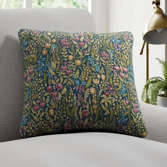 Cushion Cover with Floral Design - Jewel image