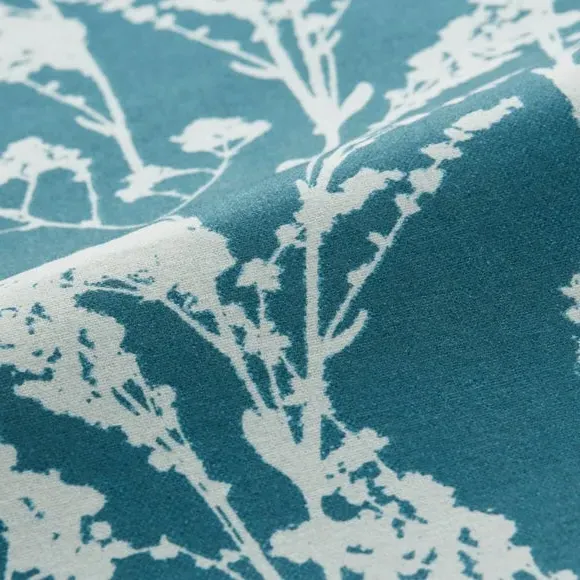 Cushion Cover with Floral Design - Kingfisher, Cotton