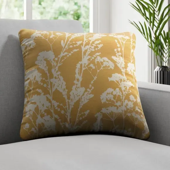 Cushion Cover with Floral Design - Marigold, Cotton