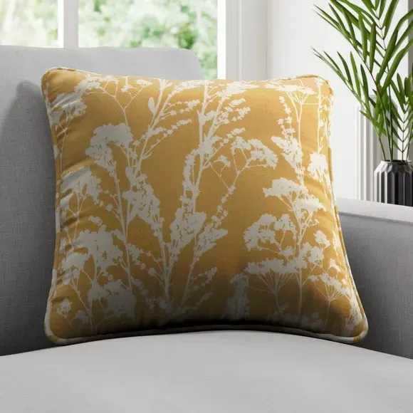 Cushion Cover with Floral Design - Marigold, Cotton