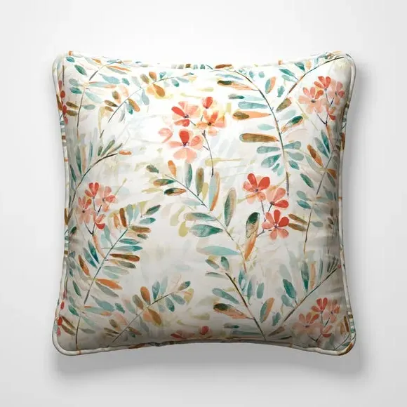 Cushion Cover with Floral Design - Mineral Spice