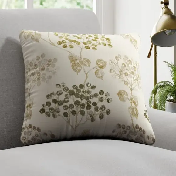 Cushion Cover with Floral Design - Olive image