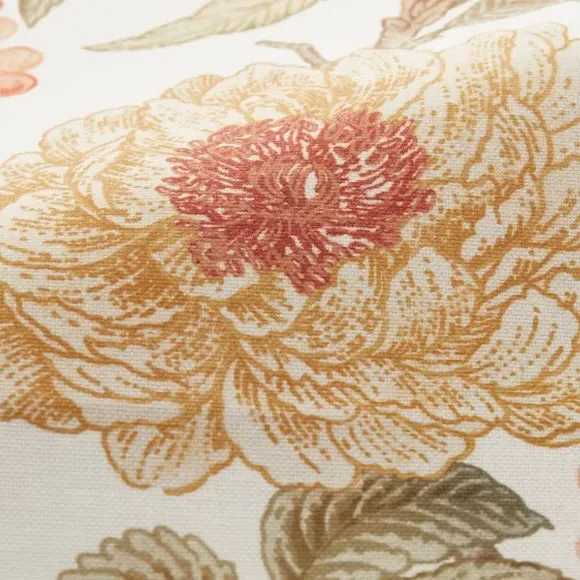 Cushion Cover with Floral Design - Orange, Cotton