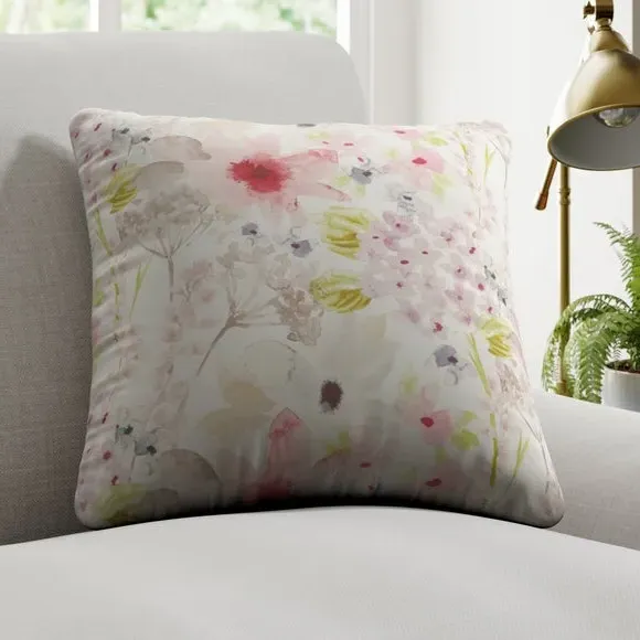 Cushion Cover with Floral Design - Pink image