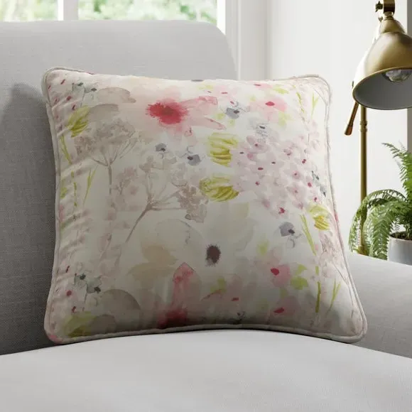 Cushion Cover with Floral Design - Pink