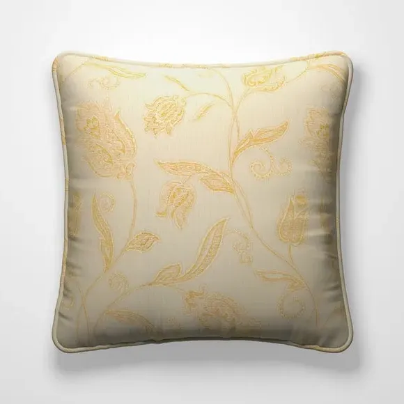 Cushion Cover with Floral Pattern - Cream, Jacquard