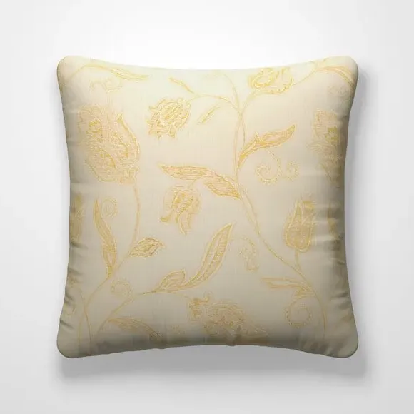 Cushion Cover with Floral Pattern - Cream, Jacquard
