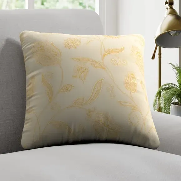 Cushion Cover with Floral Pattern - Cream, Jacquard image