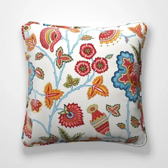 Cushion Cover with Floral Print - Multicoloured, Cotton