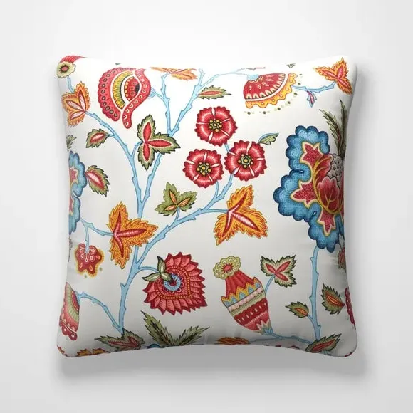 Cushion Cover with Floral Print - Multicoloured, Cotton