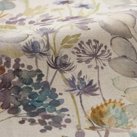 Cushion Cover with Floral Print - Violet, Cotton