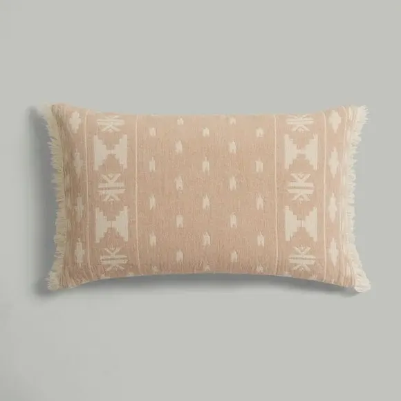 Cushion Cover with Fringe - Camel, Cotton