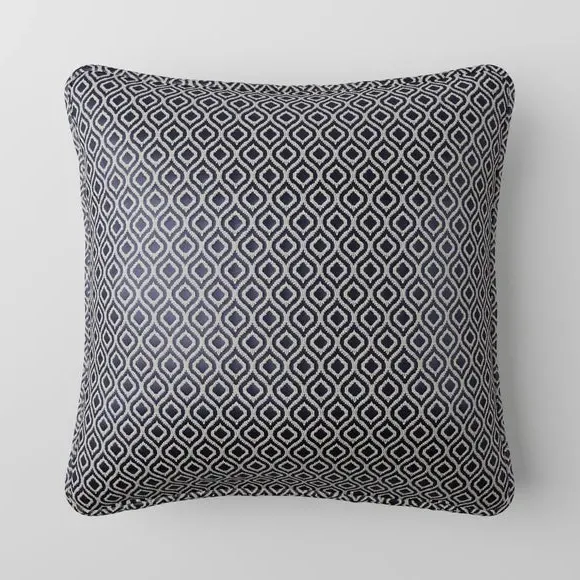 Cushion Cover with Geometric Design - Ink