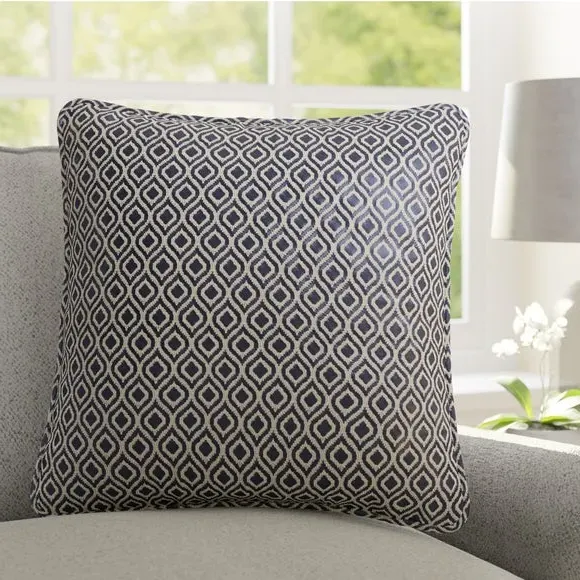 Cushion Cover with Geometric Design - Ink