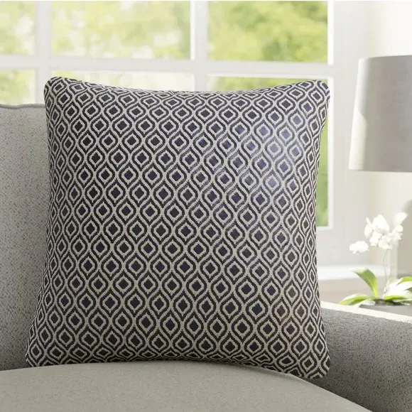 Cushion Cover with Geometric Design - Ink image