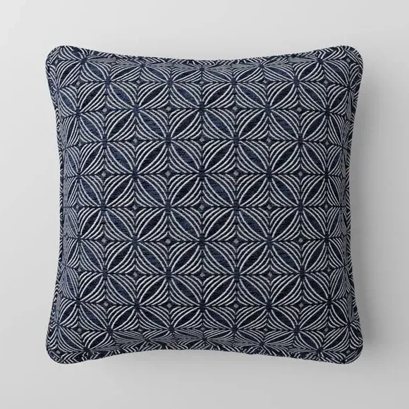 Cushion Cover with Geometric Design - Navy