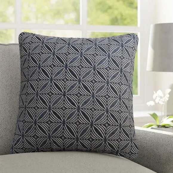 Cushion Cover with Geometric Design - Navy image