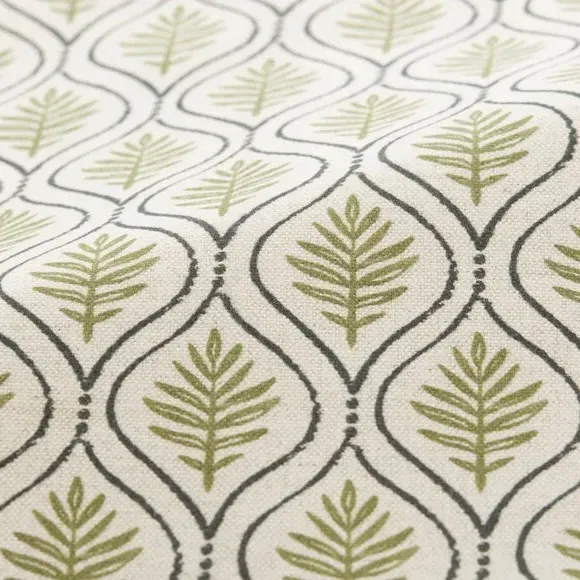 Cushion Cover with Geometric Print - Olive, Cotton